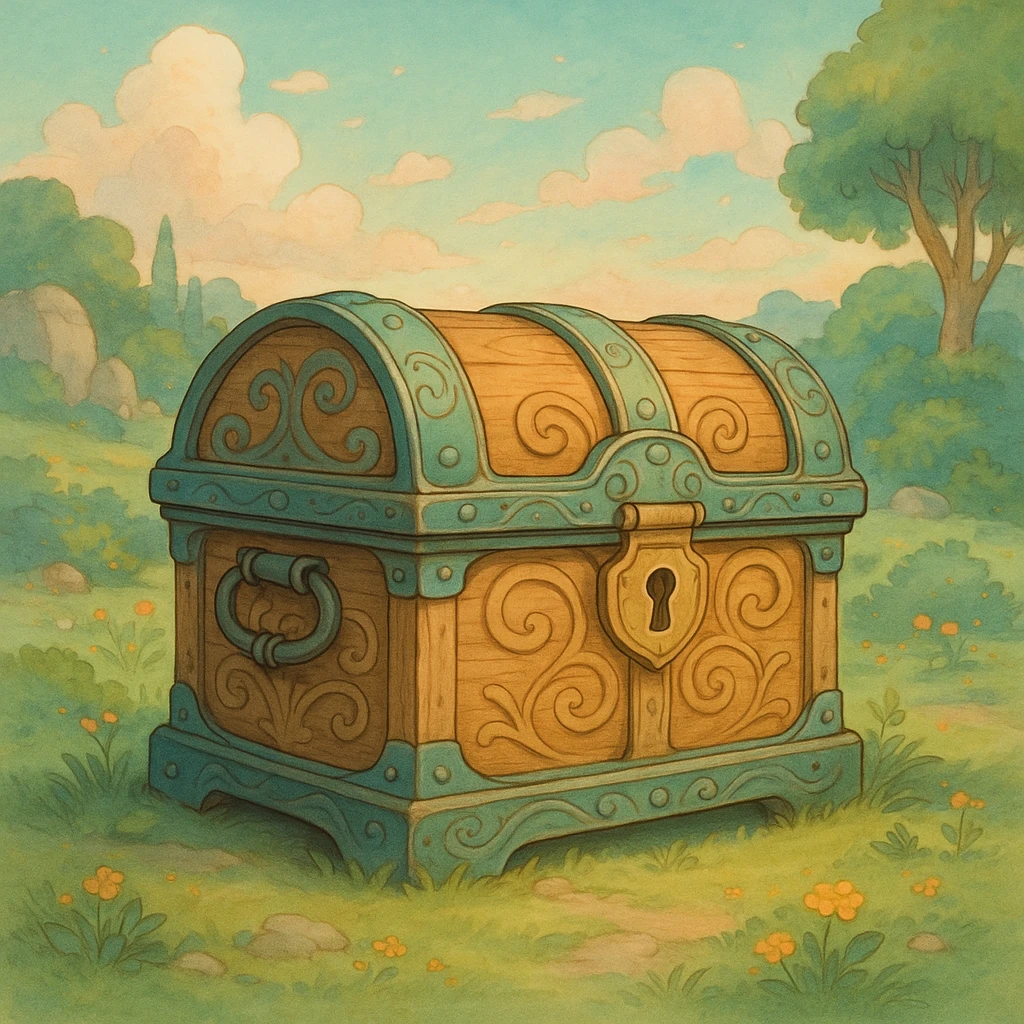 a chest, ghibli style emoji
