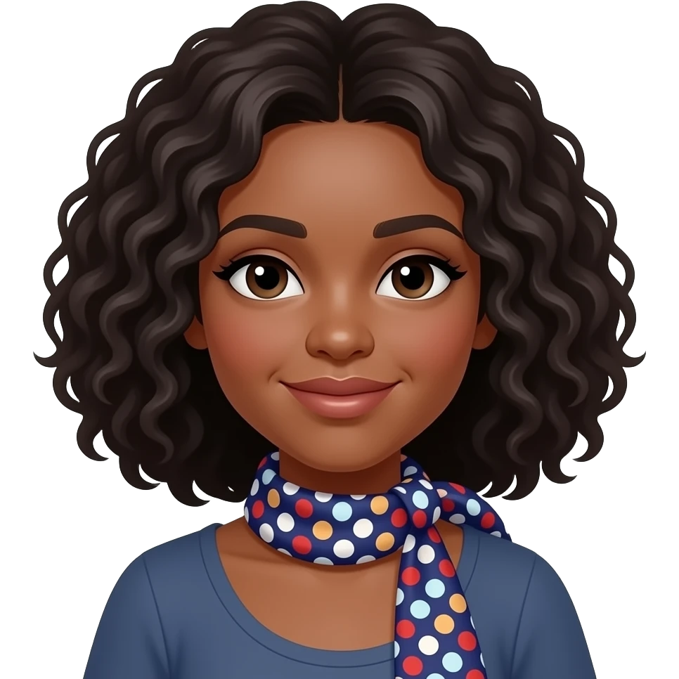 dark skin lady with neck scarf emoji