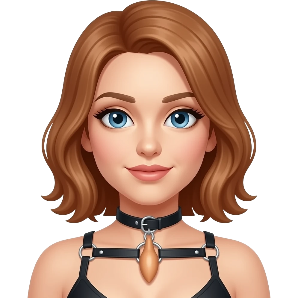 Female Wearing a strapon dildo around her waist with harness emoji