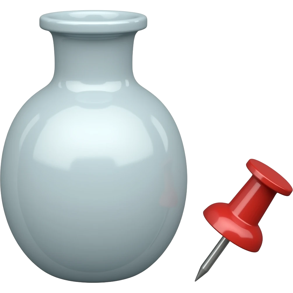 A vase and a thumbtack emoji