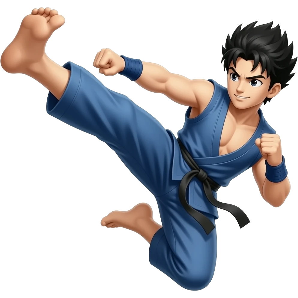 Flying Kick of baki emoji