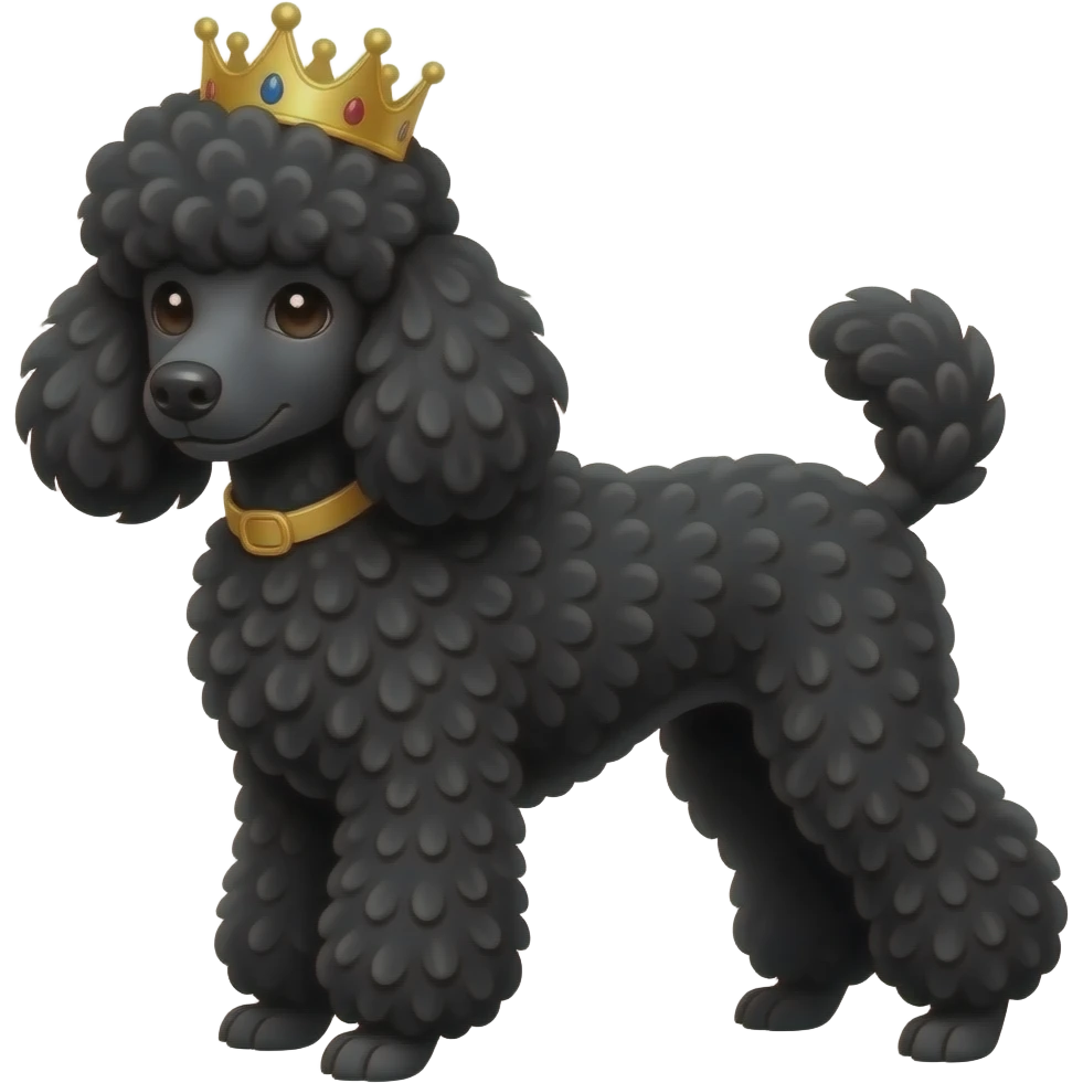 black male poodle with a nice crown, strong and majestic look emoji
