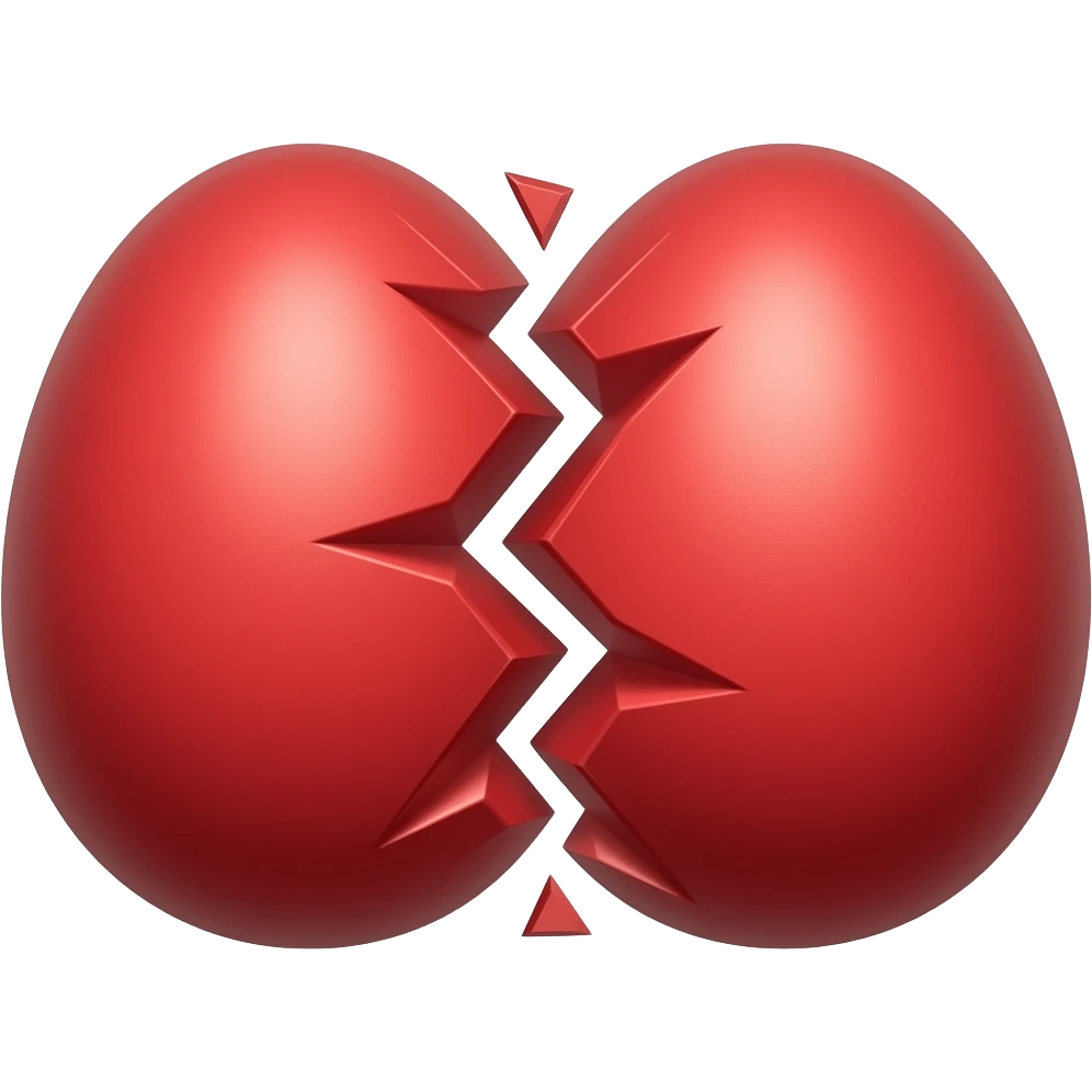 Two red eggs coliding on each other emoji