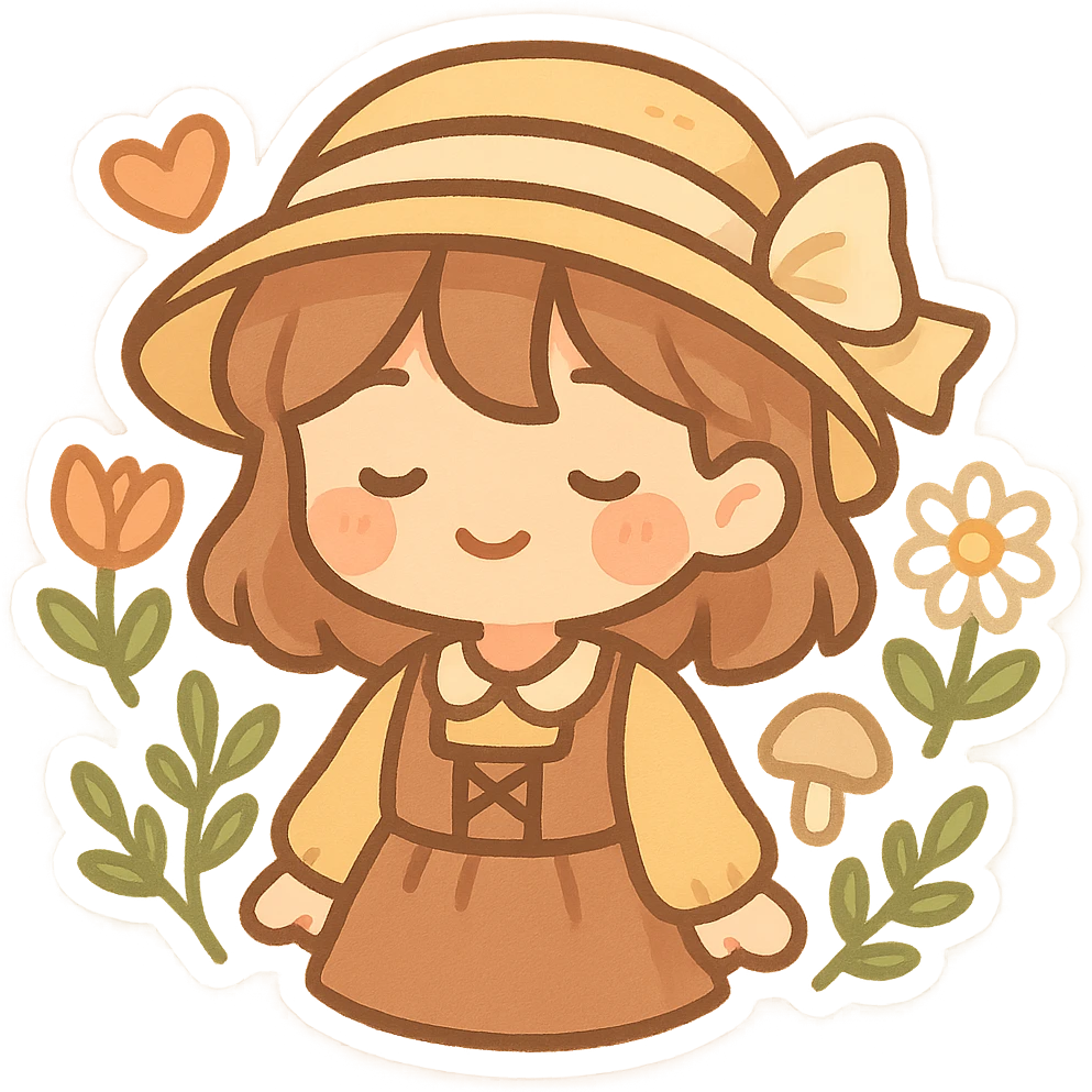 aesthetic, cottagecore, floral, cozy, emoji style emoji