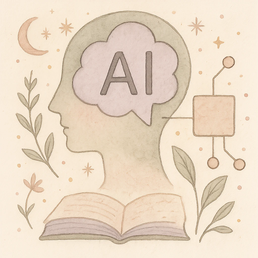 

A gentle, poetic digital illustration in the style of “Jardim da Ju”. The scene blends nature, cosmos and tenderness — hand-drawn lines, soft textures, and muted pastel tones (sage green, lilac, rose, cream). Elements like leaves, stars, cats, books, and celestial details coexist naturally. The mood is magical yet grounded, evoking sensitivity, reflection, and quiet intelligence. The lighting is warm and dreamy, with delicate sparkles and organic shapes. Artistic style: watercolor + fine line art, minimal, elegant, emotional and intimate.


(use conforme a IA utilizada)

Mood: magical realism, soft light, emotional, feminine, intellectual

Style keywords: watercolor, fine ink lines, pastel tones, digital illustration, cozy, slow aesthetic, minimal poetic composition

Colors: #9BA48A (verde sálvia), #E6B7B1 (rosa suave), #D0C3CC (lavanda névoa), #F6F1E7 (papel de chá), #2D2D2F (grafite noturno)

Objects recorrentes: folhas, flores, livros, chá, gatos, estrelas, constelações, velas, mãos, janelas abertas, estufas, estantes, sementes, instrumentos musicais

Emoção central: sensibilidade lúcida — calma, introspectiva e real emoji