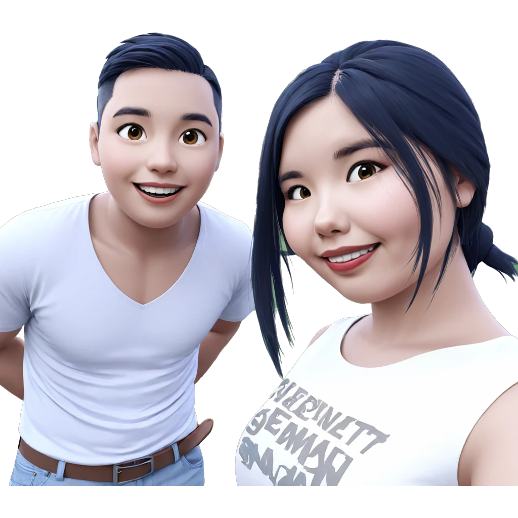 smiling girl and boy outdoors emoji