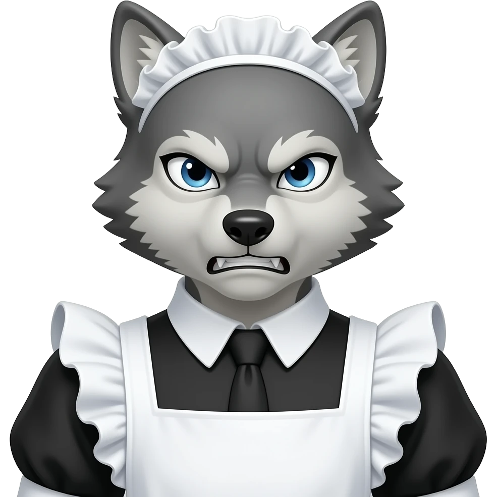 Alpha wolf angry femboy maid costume emoji