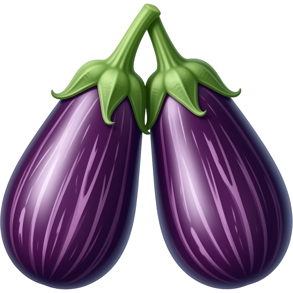 An Eggplant docking with an eggplant at the green trip, and make the eggplant vascular / veiny emoji