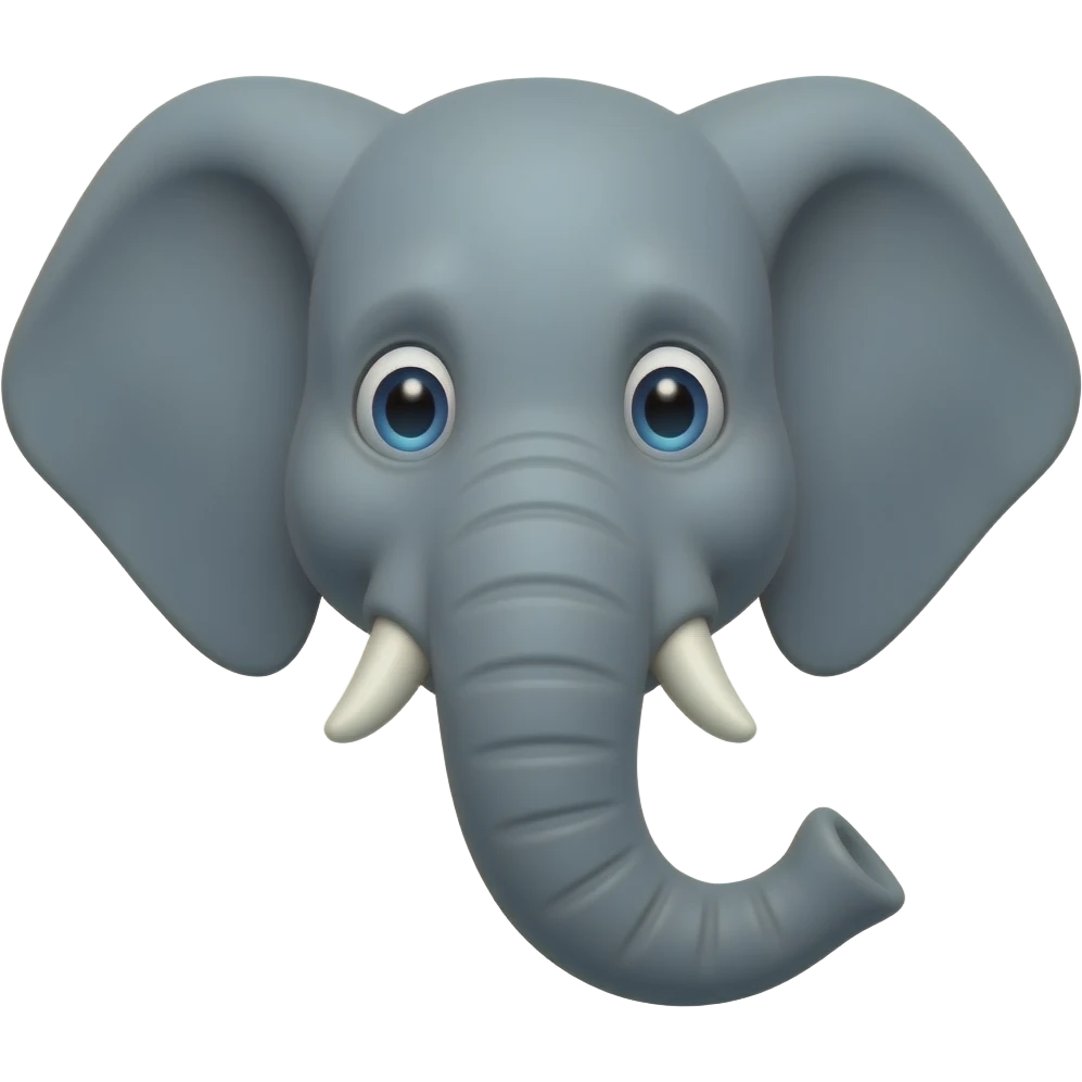 elephant face only. with worried expression emoji