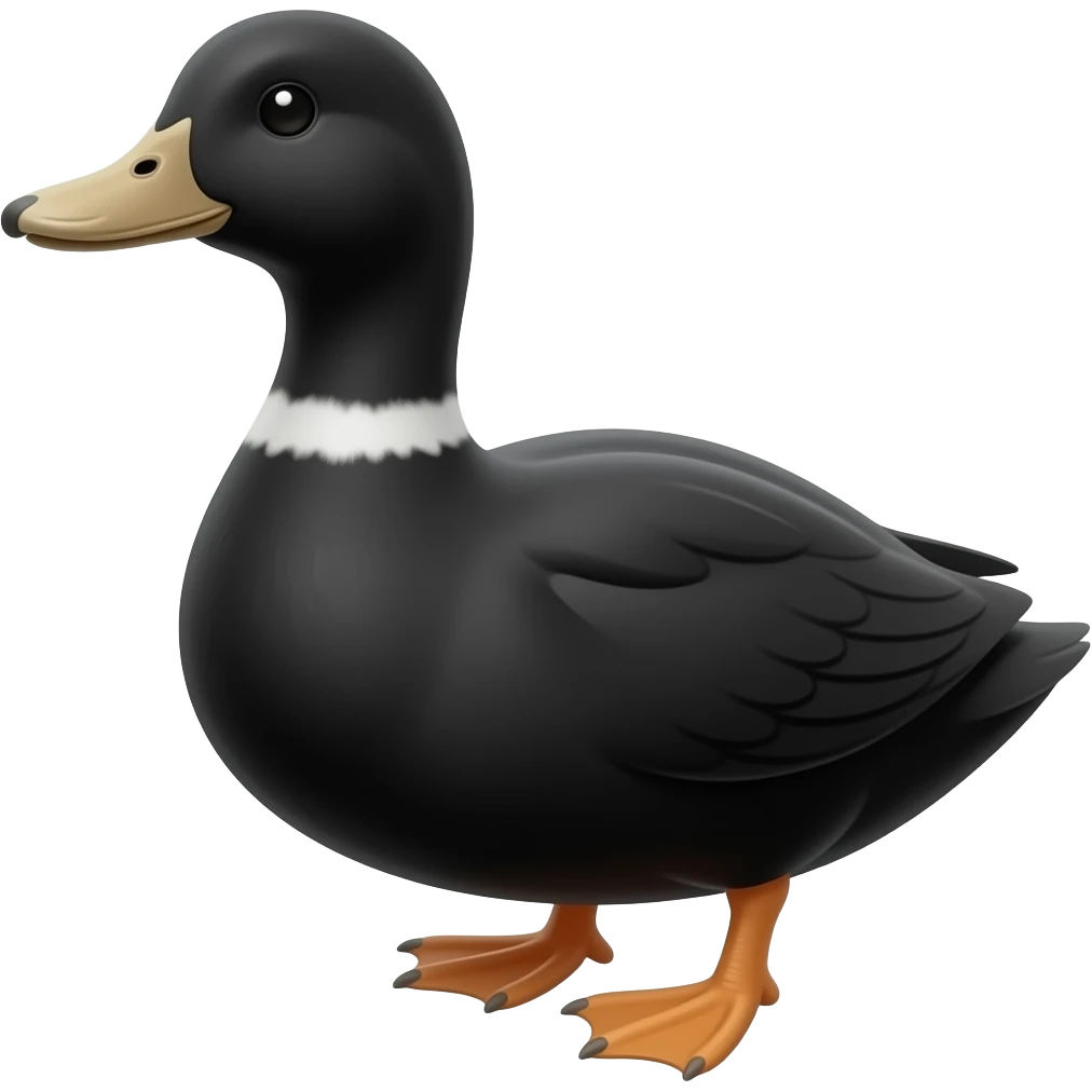 Pure Black duck emoji