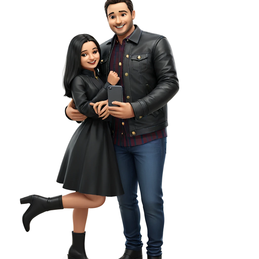 happy couple stylish moment emoji