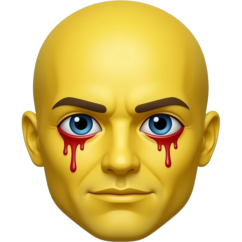 Yellow face with bloodshot high looking eyes emoji