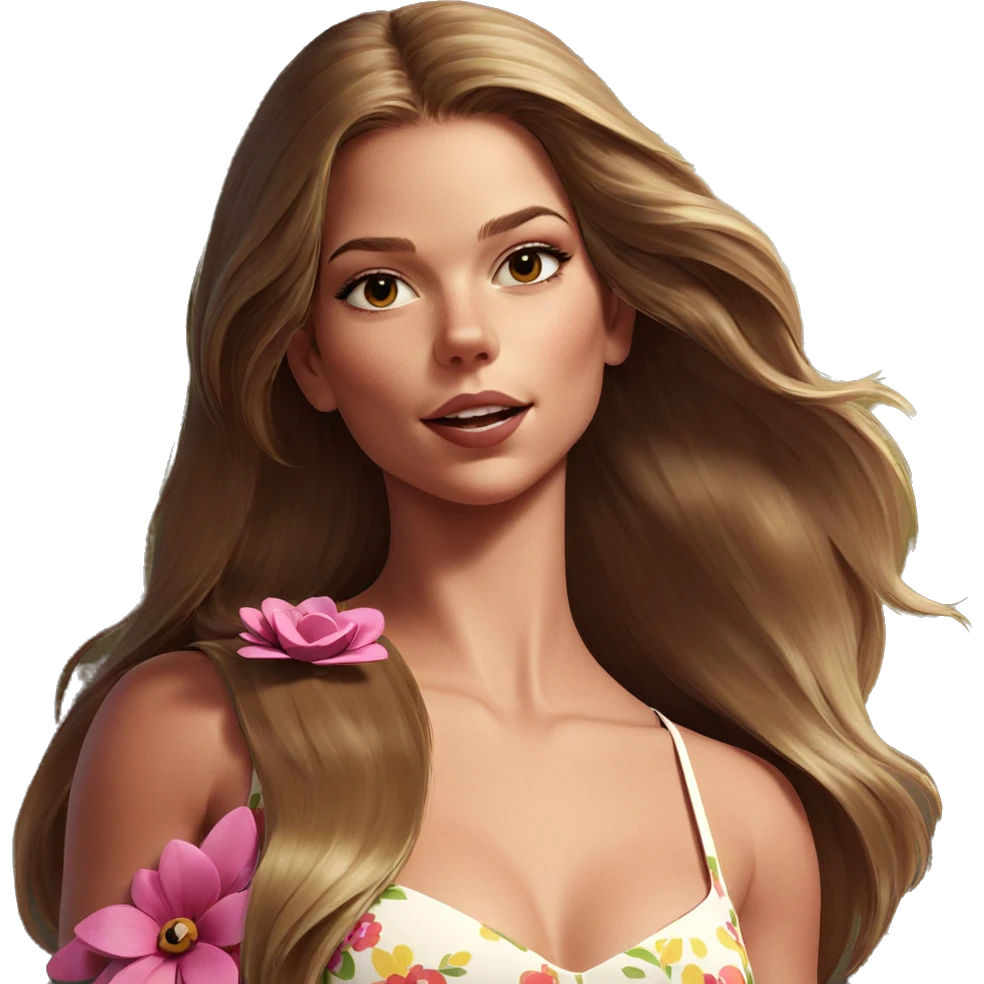 girl with flower in dress emoji
