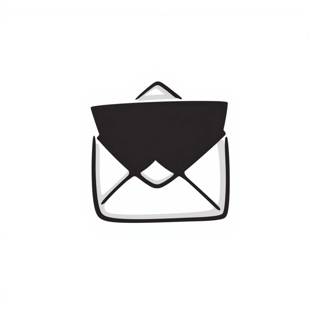 An envelope in black doodle style emoji