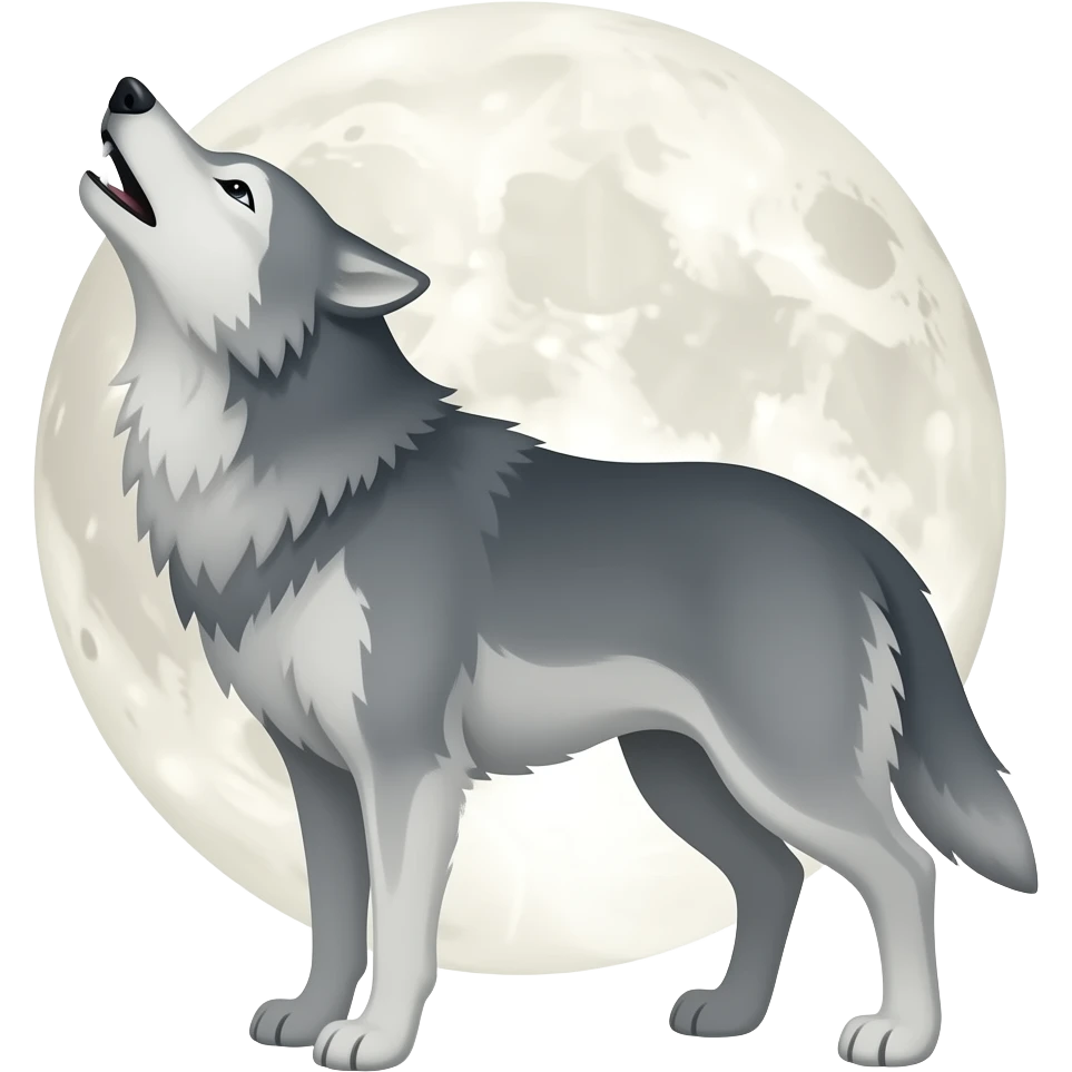 Howling at the moon emoji