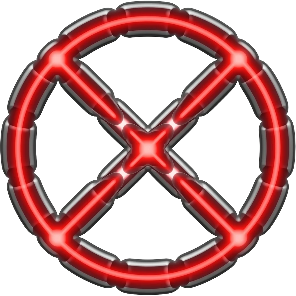 singular chain (no cross) glowing red like a laser emoji