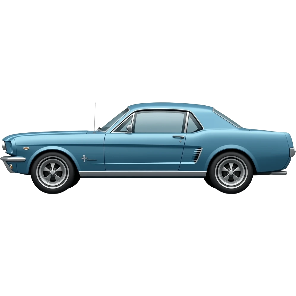 1966 mustang coupe medium blue side view emoji