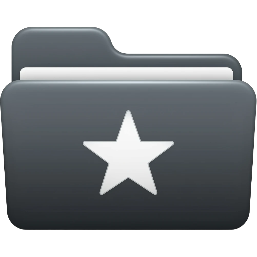 Projects: Dark grey folder with a portfolio/star icon. emoji