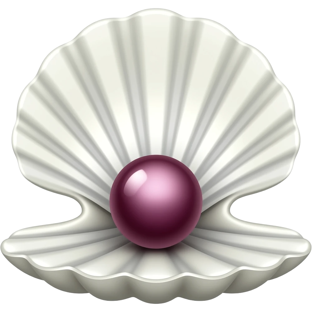 concha do mar com 1 perola na cor marsala emoji
