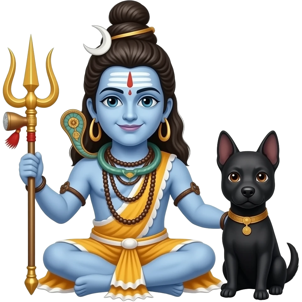 Create a emoji god kal Bhairav with trishul and black dog emoji