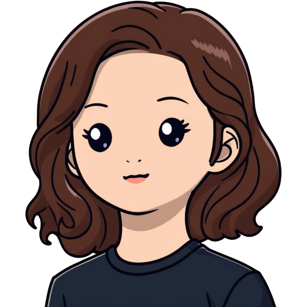 Jennie from BLACKPINK with wavy brown hair emoji