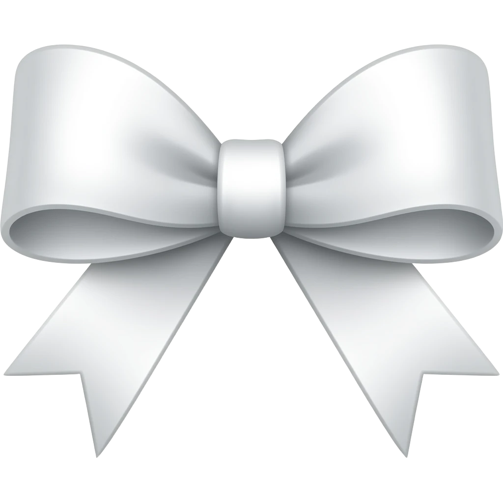 white cute ribbon emoji emoji
