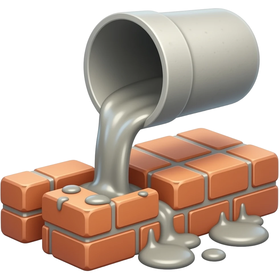 semento siendo clocado en ladrillo emoji