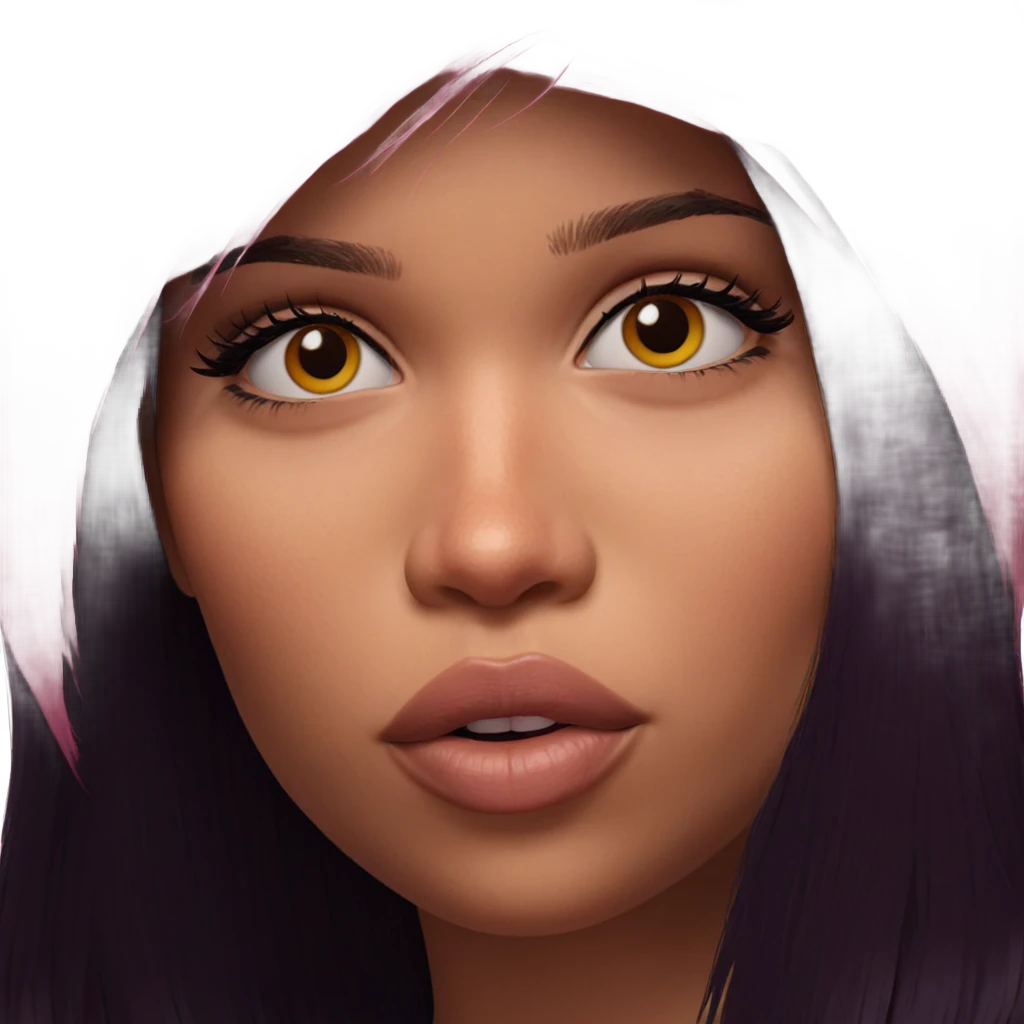 portrait of a girl with pink hair emoji