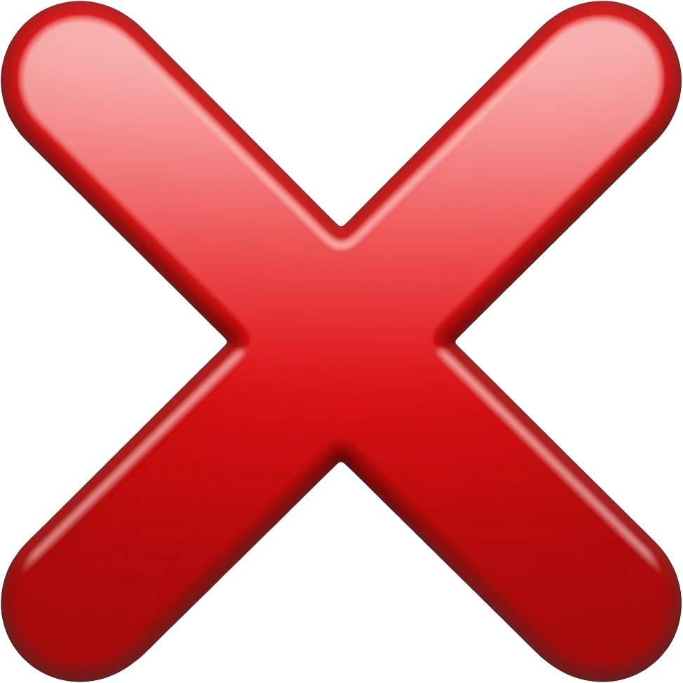 red wrong cross emoji