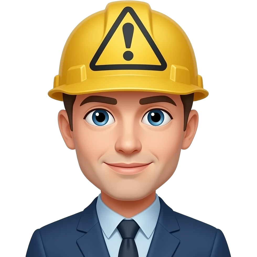 A person with a warning sign for a head emoji
