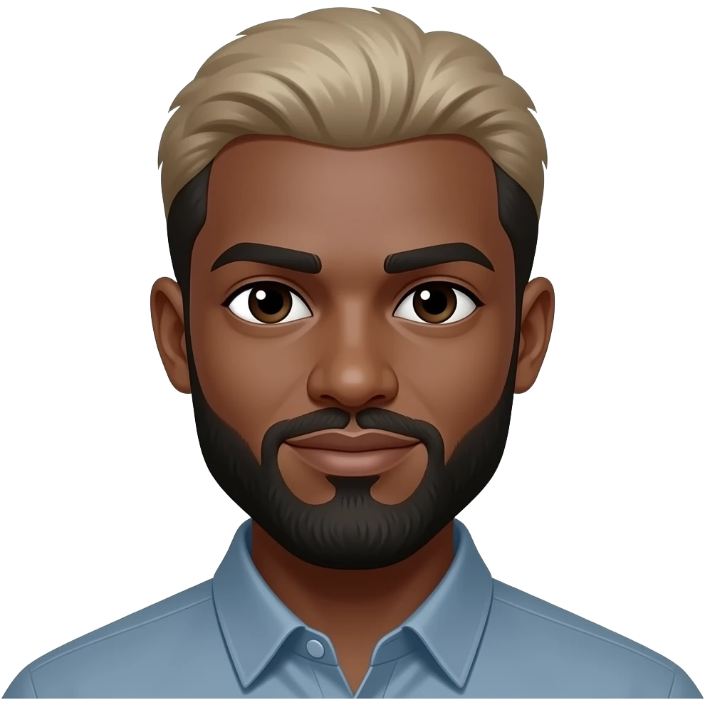 Add black Muslim beard and lighten her hair emoji