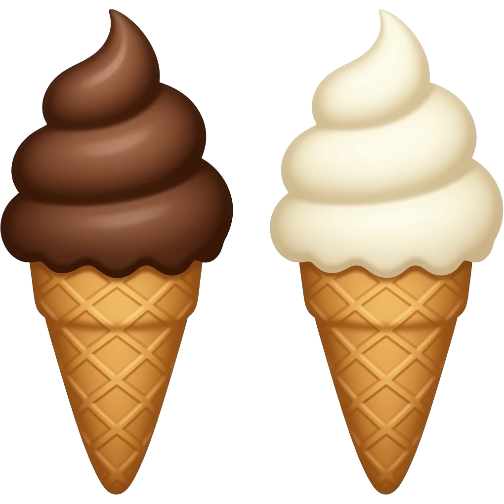 chocolate and vanilla ice cream emoji
