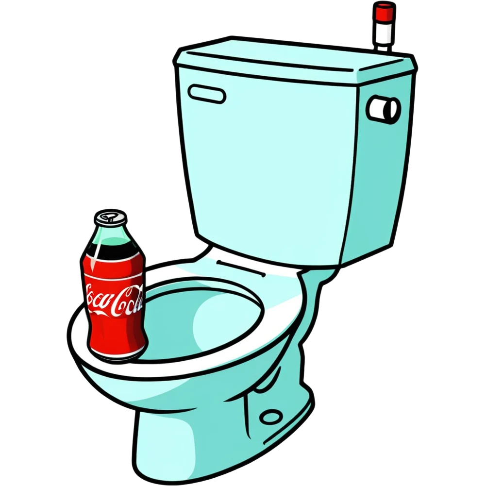 Coca cola can singing in the toilet emoji