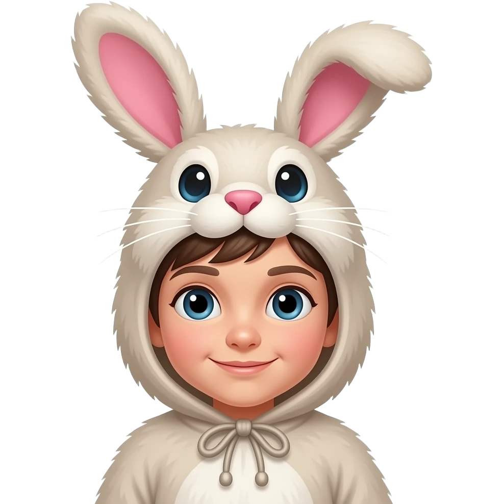 child in a hare costume emoji