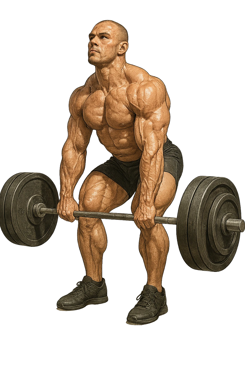 bodybuilder che fa stacco con bilanciere emoji