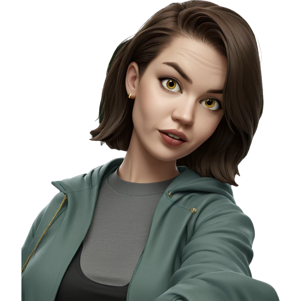 stylish girl with earphones emoji