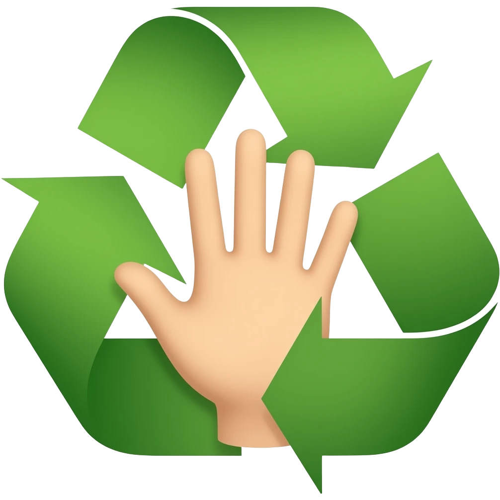 zero waste helping hand combination logo emoji