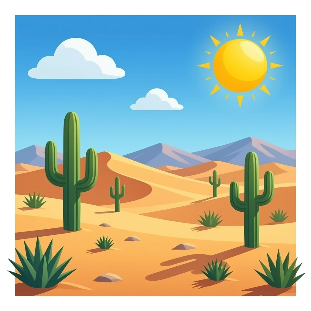 Desert emoji, make it look less ai emoji