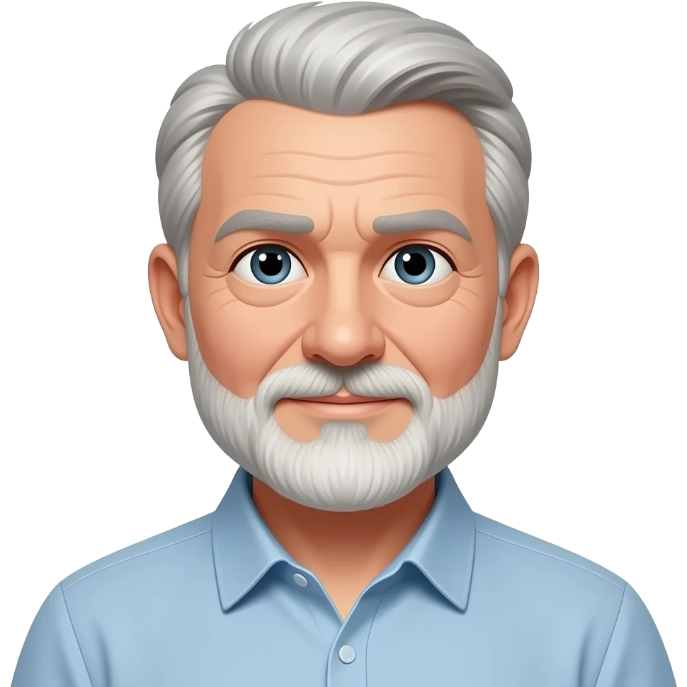A 65-year-old man who is always thinking emoji
