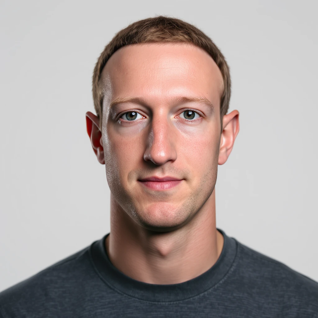 Mark Zuckerberg, stylized portrait, professional, clean background emoji