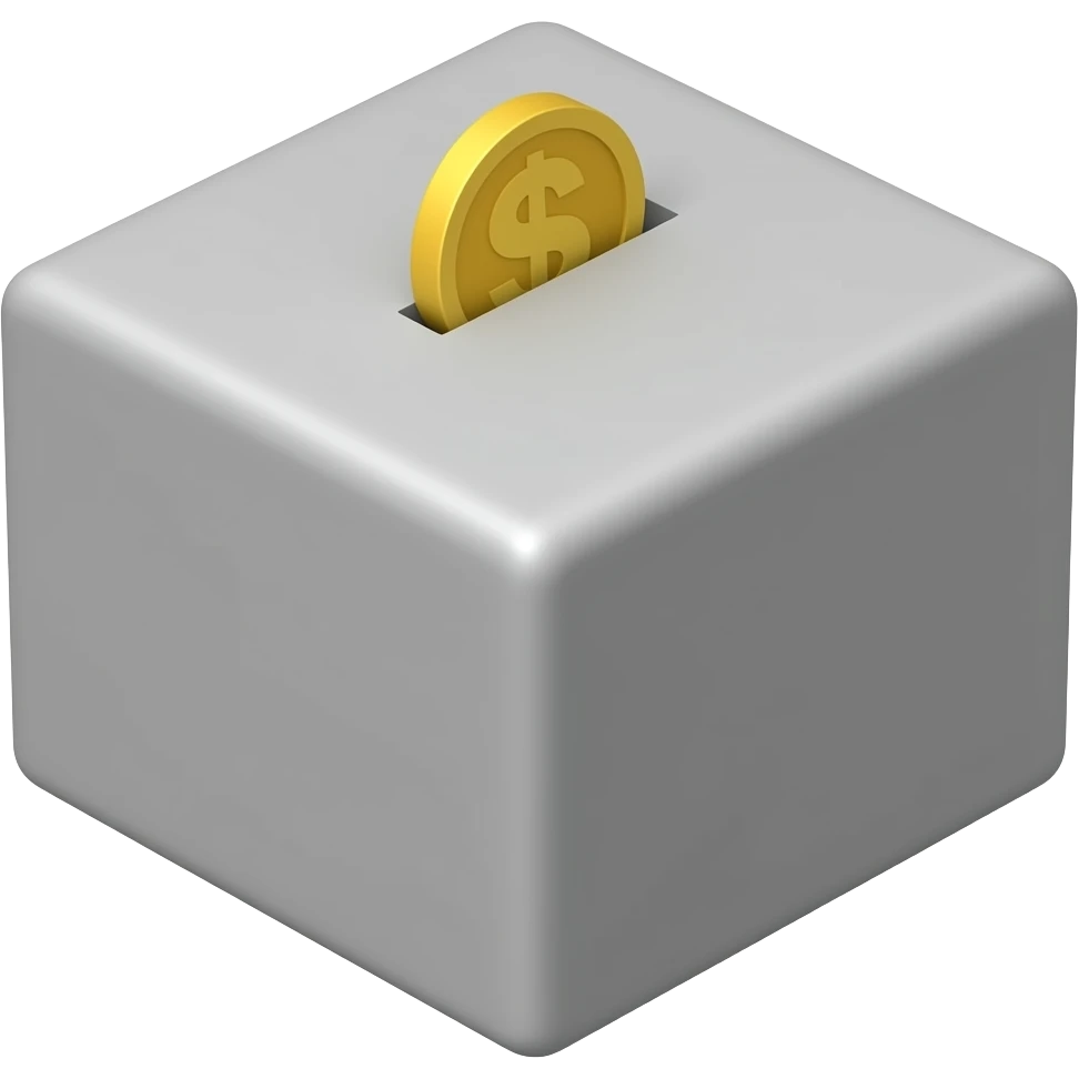 generate a money box, basic, grey with a slit for coins emoji