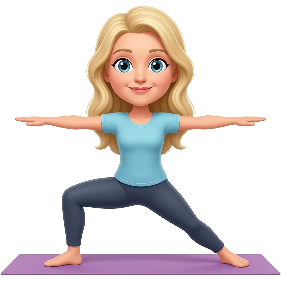 50 year old long blonde hair woman doing yoga emoji