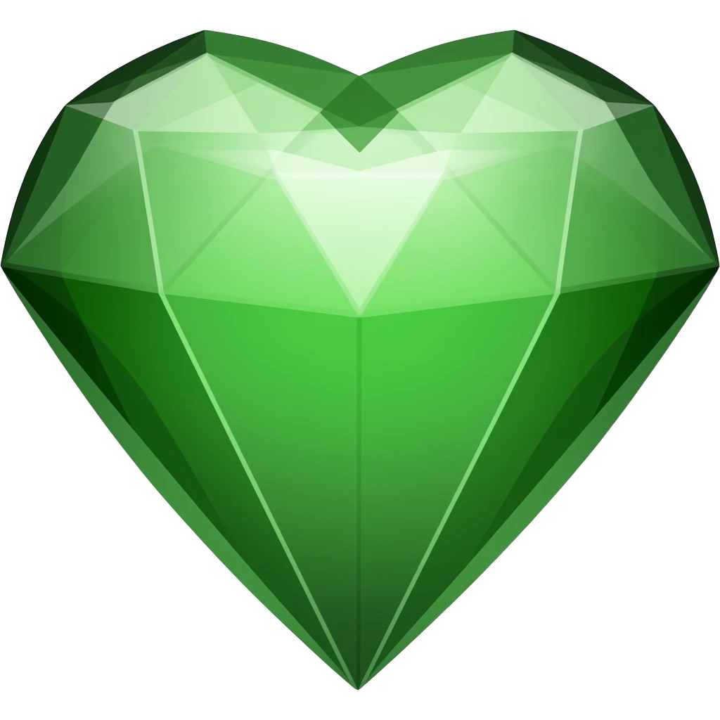 asme un diamante de corazon verde emoji