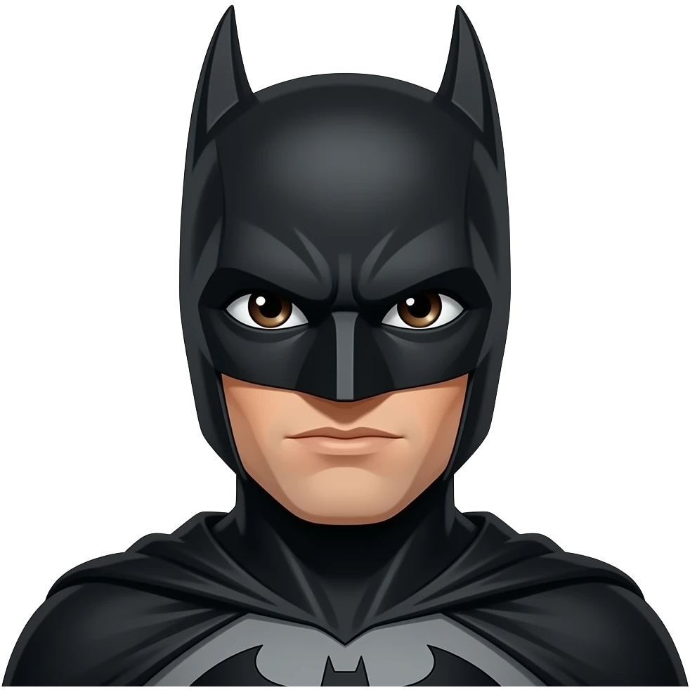 batman dark brown skin and dark brown eyes emoji