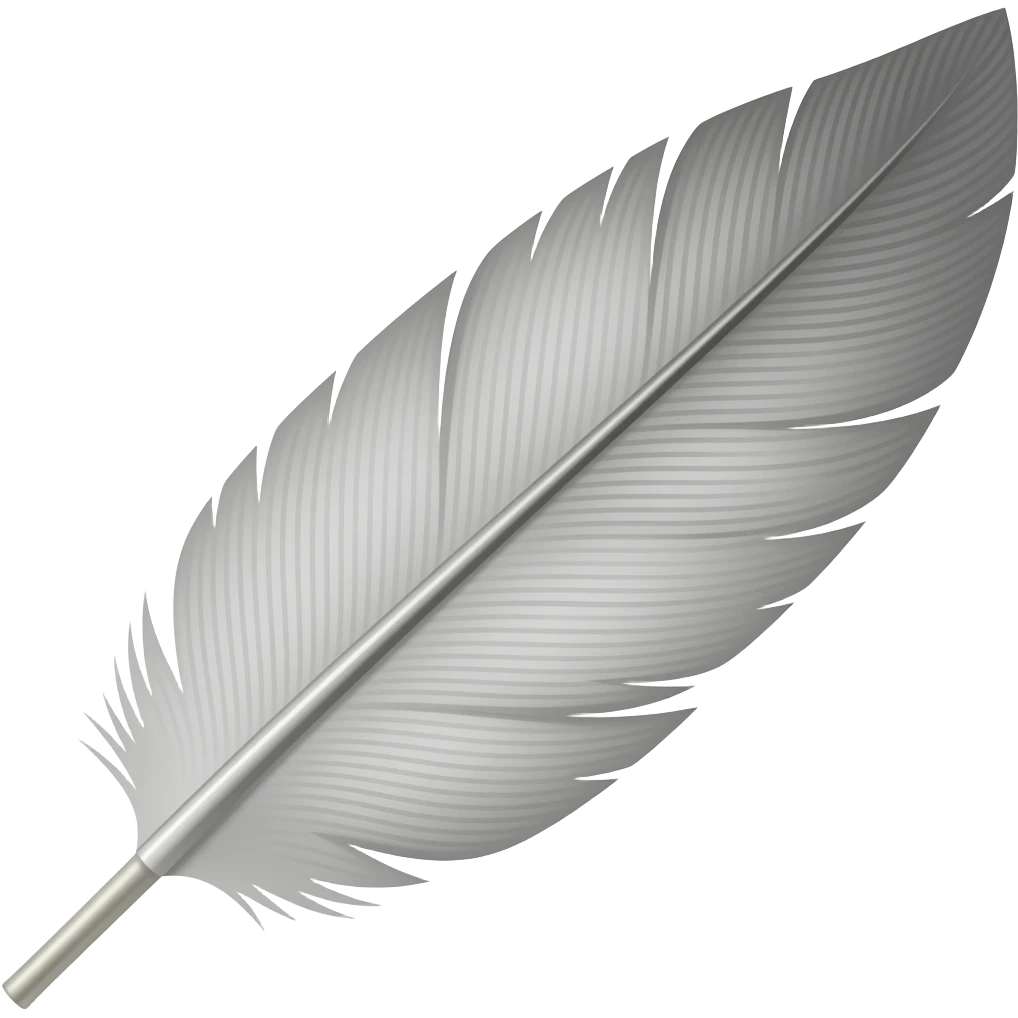 feather about six times longer than it is wide -  no background copy/paste emoji