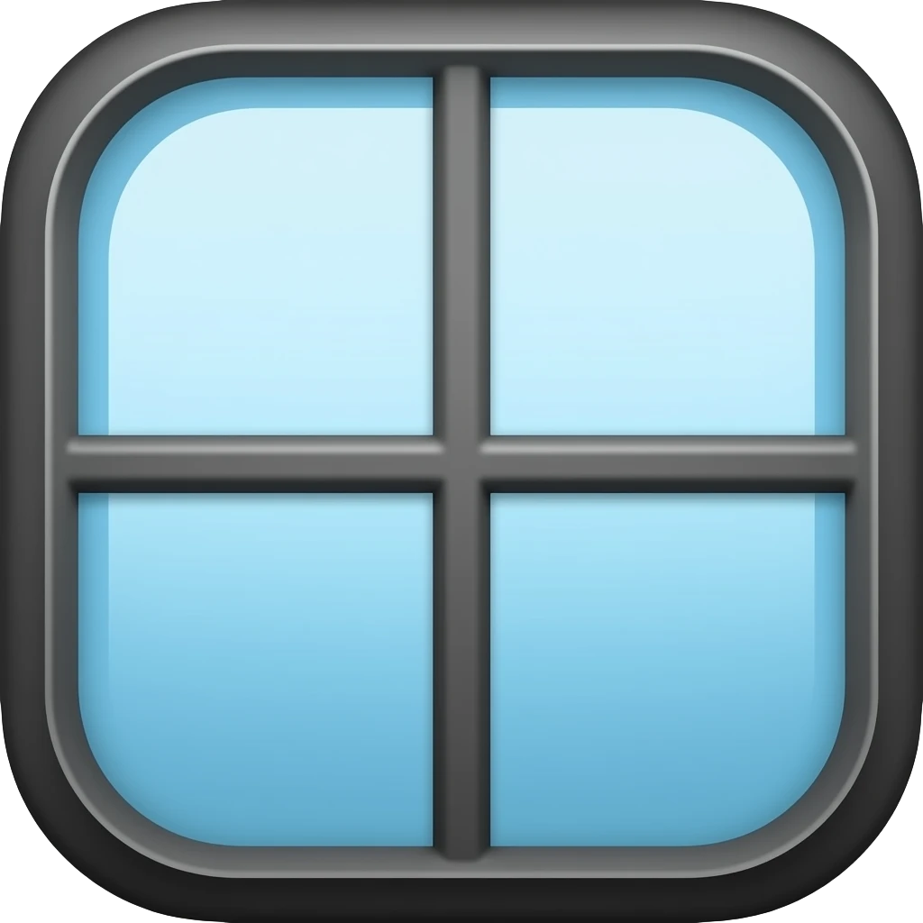 thick black outline, bright window emoji, thick black outline, simple cartoon emoji