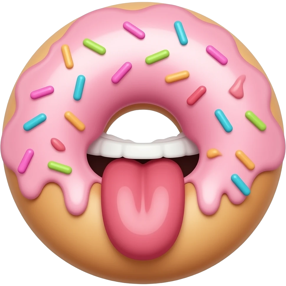 sexy donut cream with tongue inside hole emoji