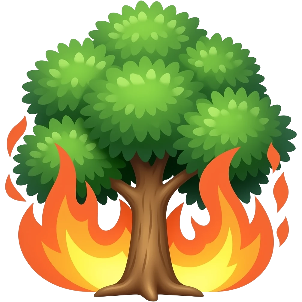 tree on fire emoji