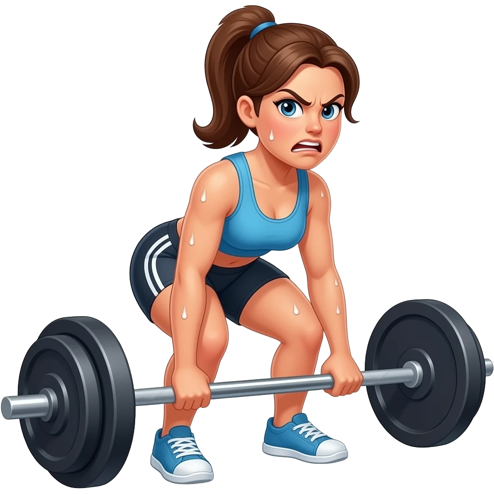 Woman very angry during exercise emoji