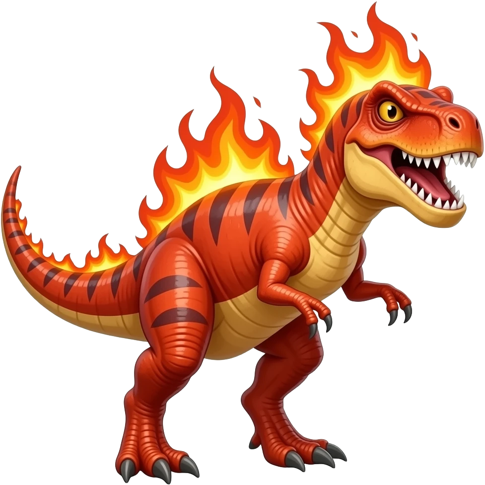 Dinosaure fâché du feu emoji